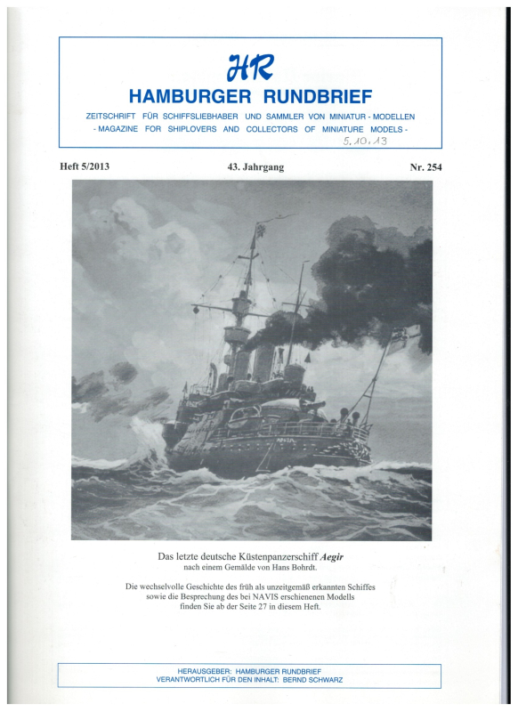 Nr. 254 Heft 5-2013  43. Jahrgang; Hamburger Rundbrief (1 St.)